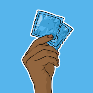 Do condoms actually make sex “feel” different? cliterally the best blue condom illustration