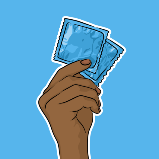 Do condoms actually make sex “feel” different? cliterally the best blue condom illustration